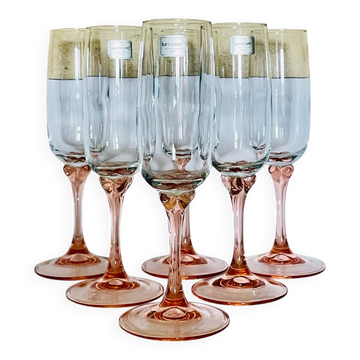 6 flûtes à champagne bicolores Luminarc Véronèse