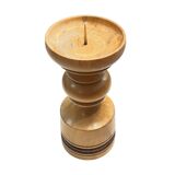 Large, turned wooden candlestick, Belgium, 1970s.