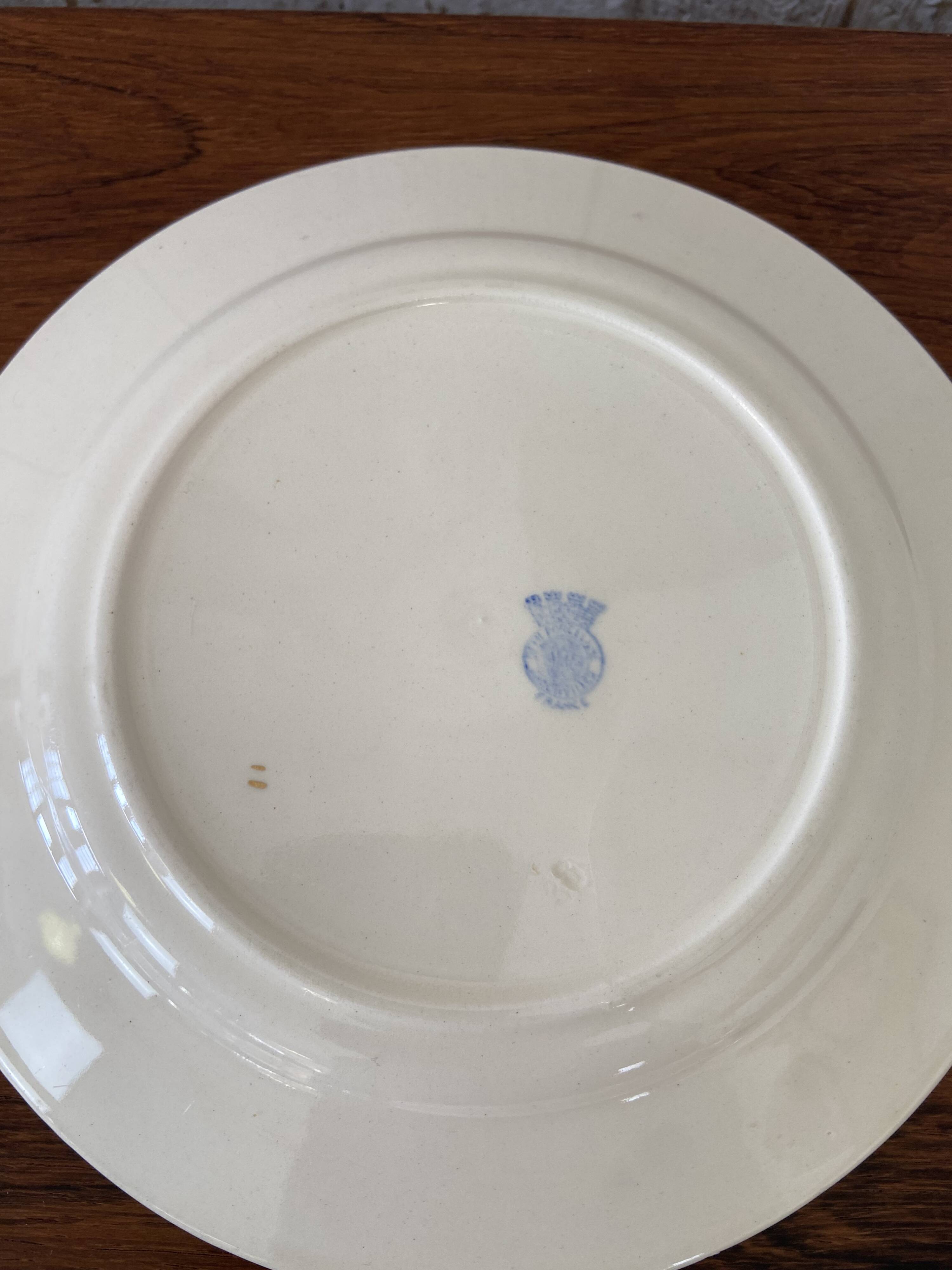 10 plates, 20cm diameter, "Rose" pattern