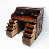 Antique roller blind writing desk 1930s, United Kingdom