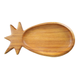 Plateau forme ananas teck vintage 33 cm