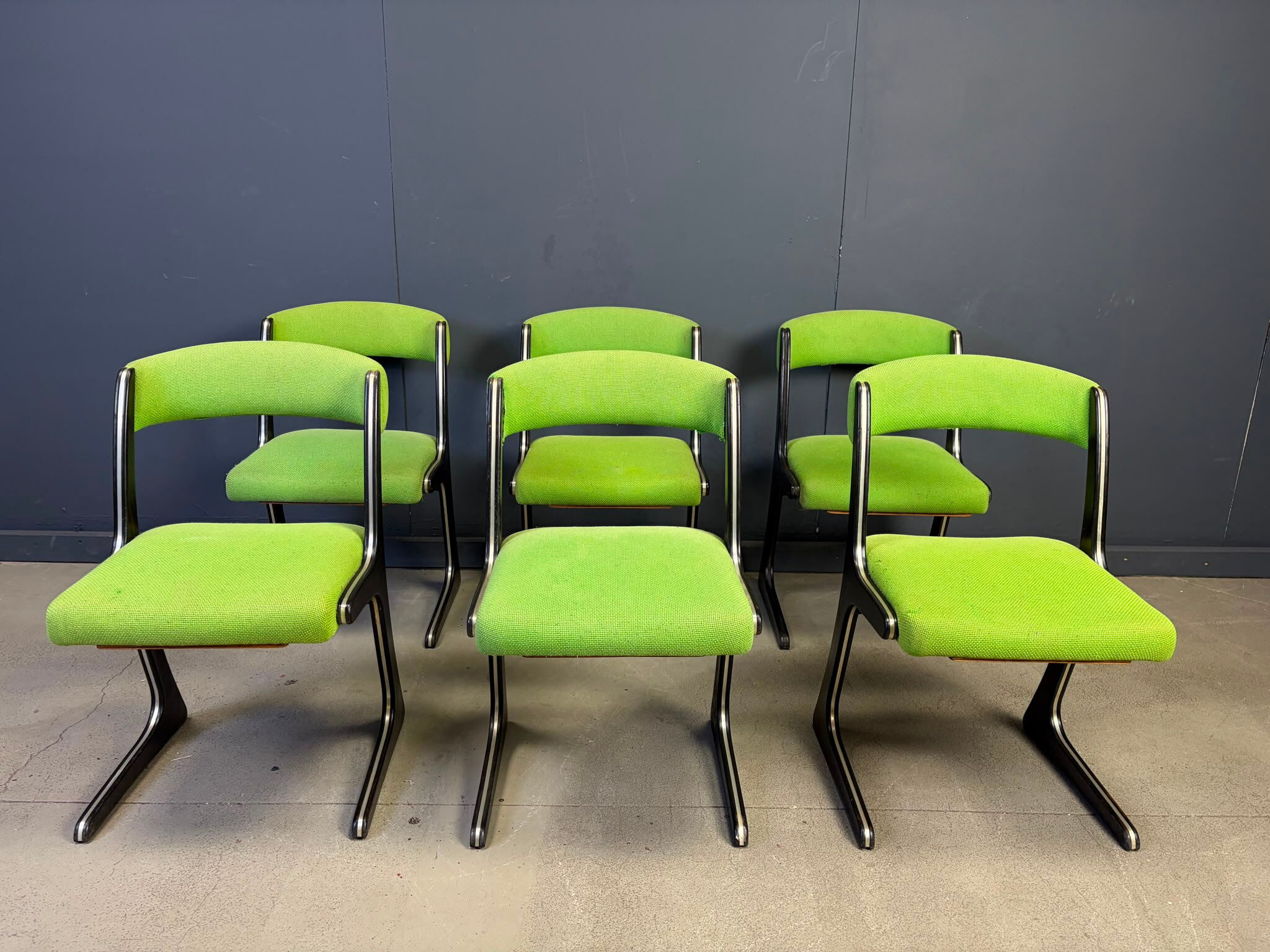 Set of 6 Kangaroo chairs by Emile Baumann, 1960s
