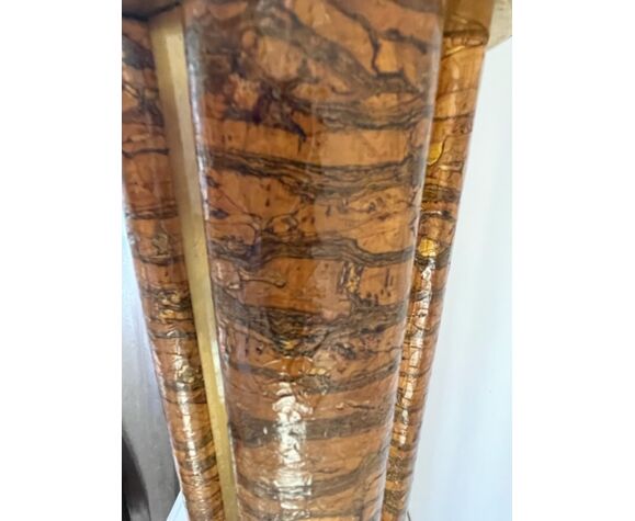 Lampe vintage Roche Bobois en laiton / placage de bois
