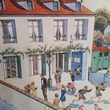 School poster 50s, Rossignol editions, cardinal points the school plan