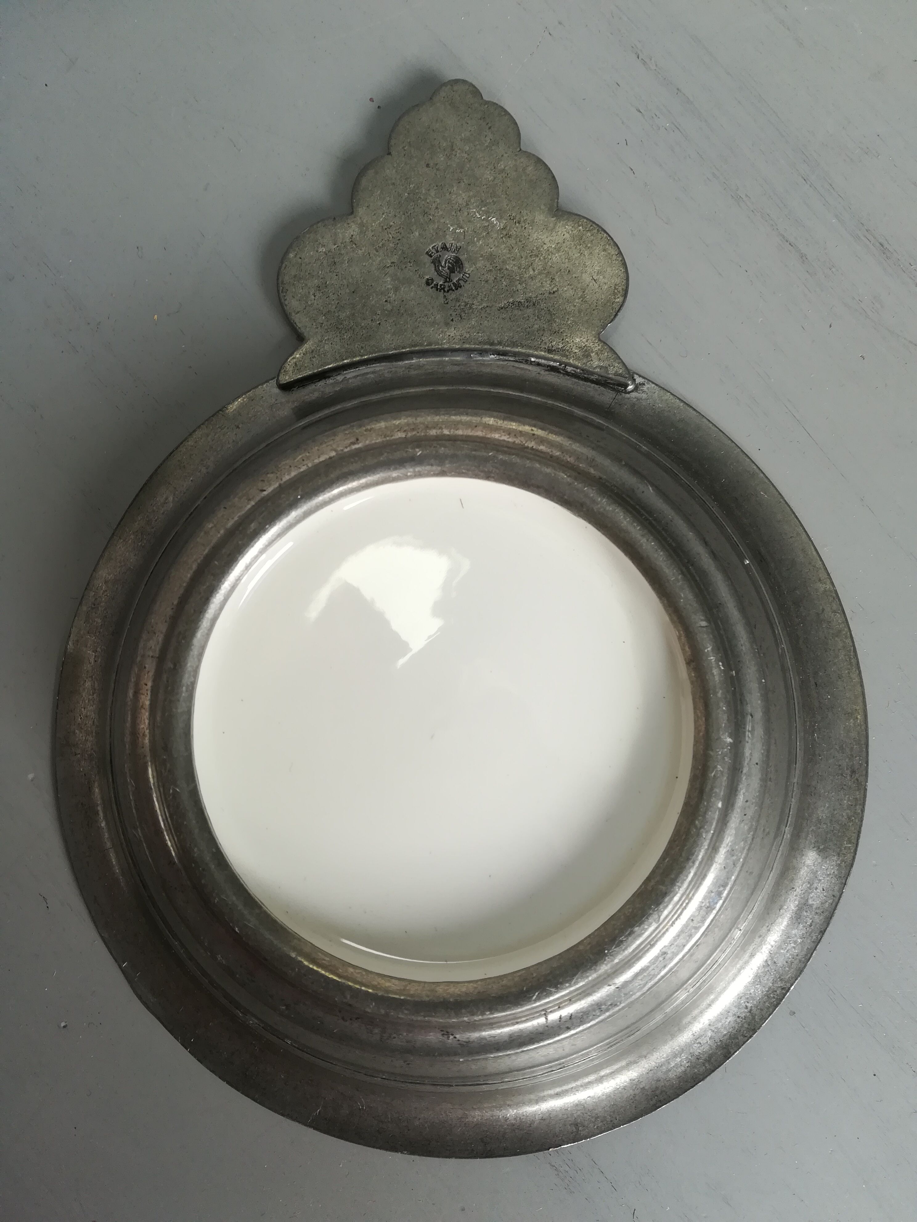 Coupelle porcelaine étain