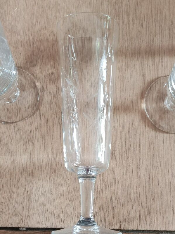 Flûtes champagne Verre ciselé gravé