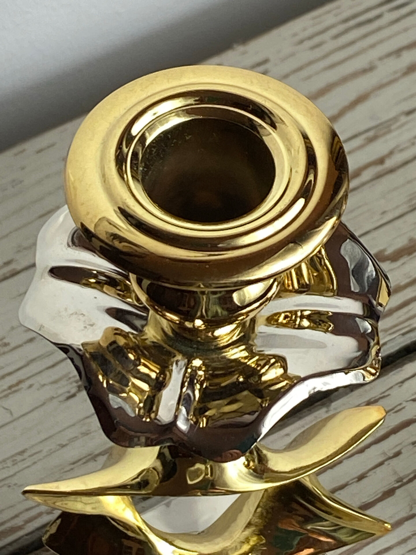 Pair of silver-plated candlesticks