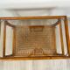 Vintage rattan & glass coffee table – 86 cm – authentic charm