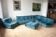 Togo living room set in blue velvet by Michel Ducaroy for Ligne Roset, set of 5