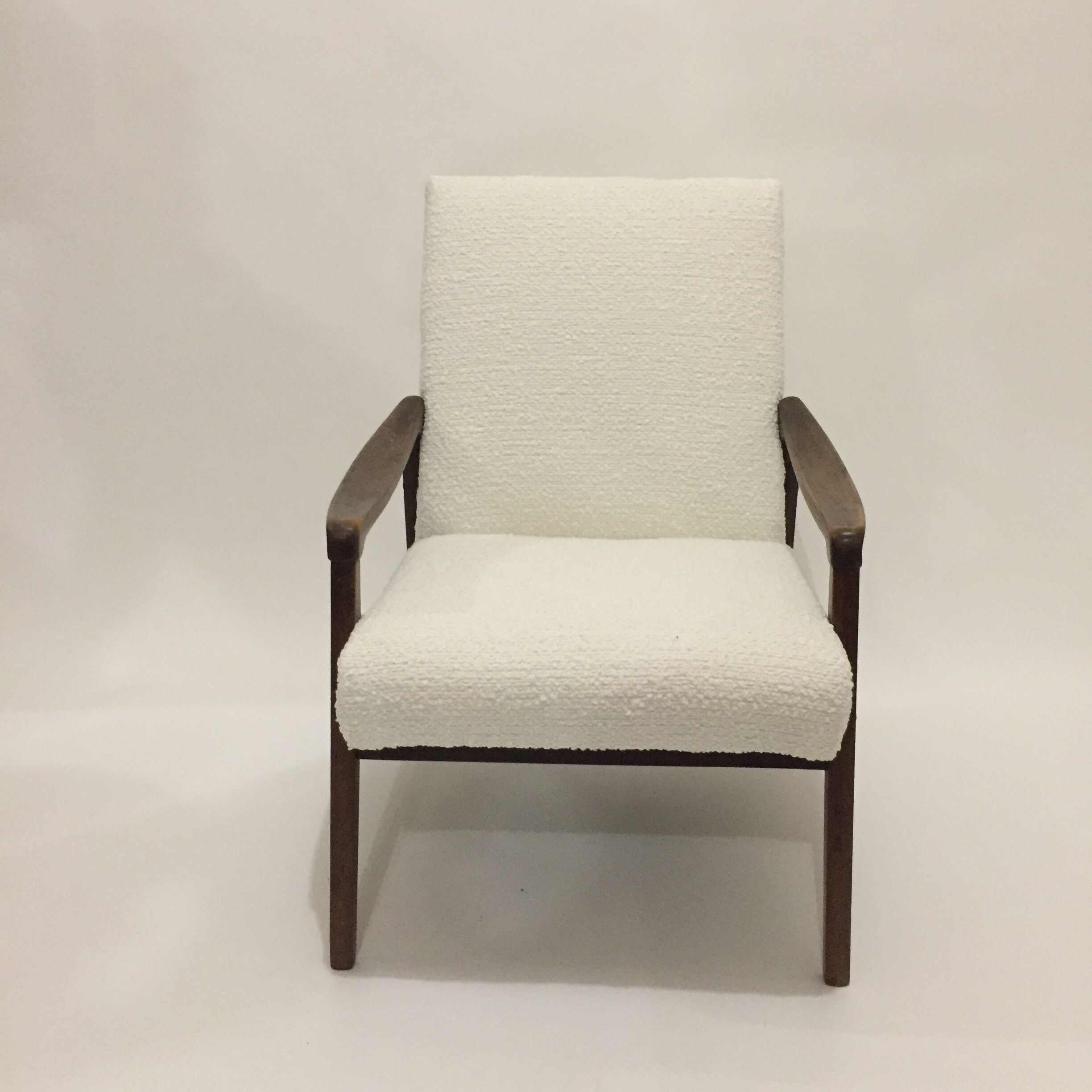 60s armchair reupholstered buckle