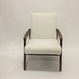 60s armchair reupholstered buckle