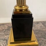 Empire style column lamp in bronze, opaline and marble