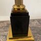 Empire style column lamp in bronze, opaline and marble