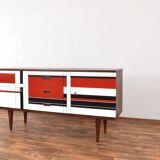 Mid-Century Walnut Sideboard with Hand-Painted Pattern, 1960s.