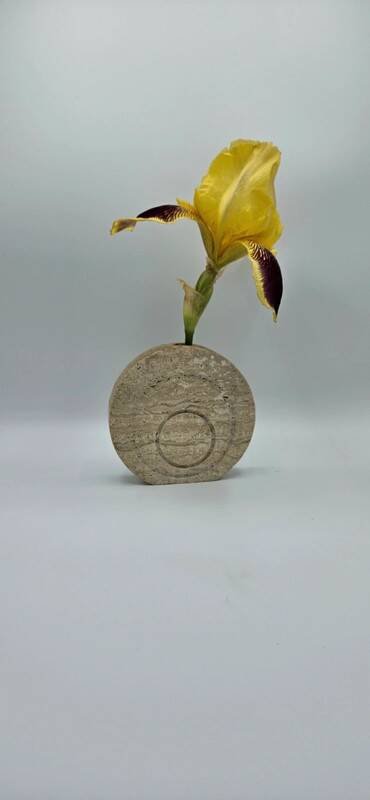 Vintage travertine vase Italy Fratelli Manelli