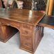 Ancien bureau 9 tiroirs en noyer de style gothique ref je