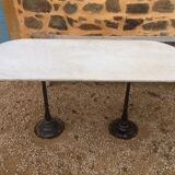 Marble and double base bistro table