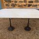 Marble and double base bistro table