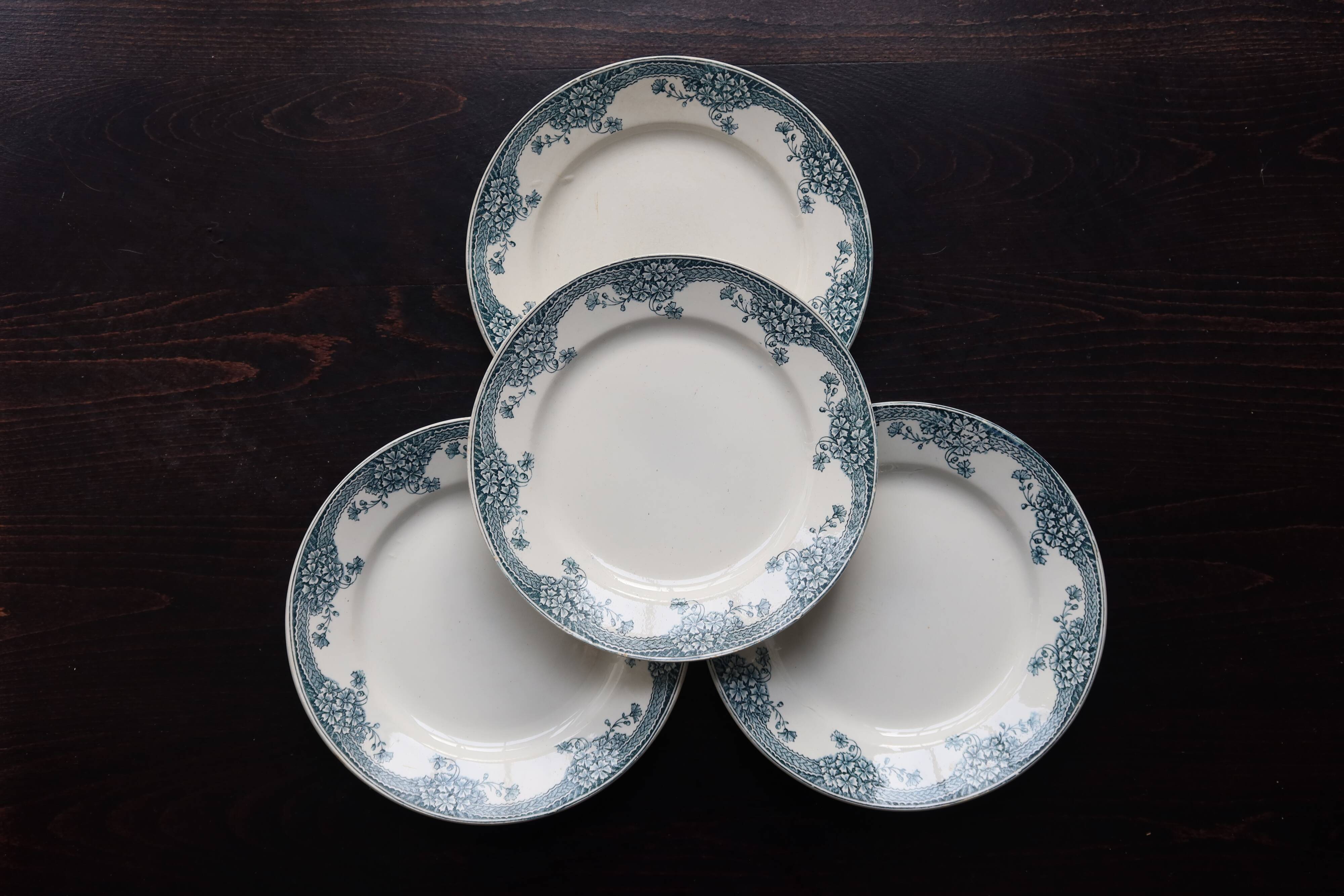 Vintage earthenware dinner plates from Saint Amand Nouvelle Usine Céramique du No