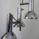 Chrome metal 3-spot chandelier from the 1970s.