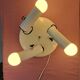 White ceiling light with 3 spotlights made in Italy, space age design