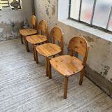 Set of 4 Daumiller pine chairs
