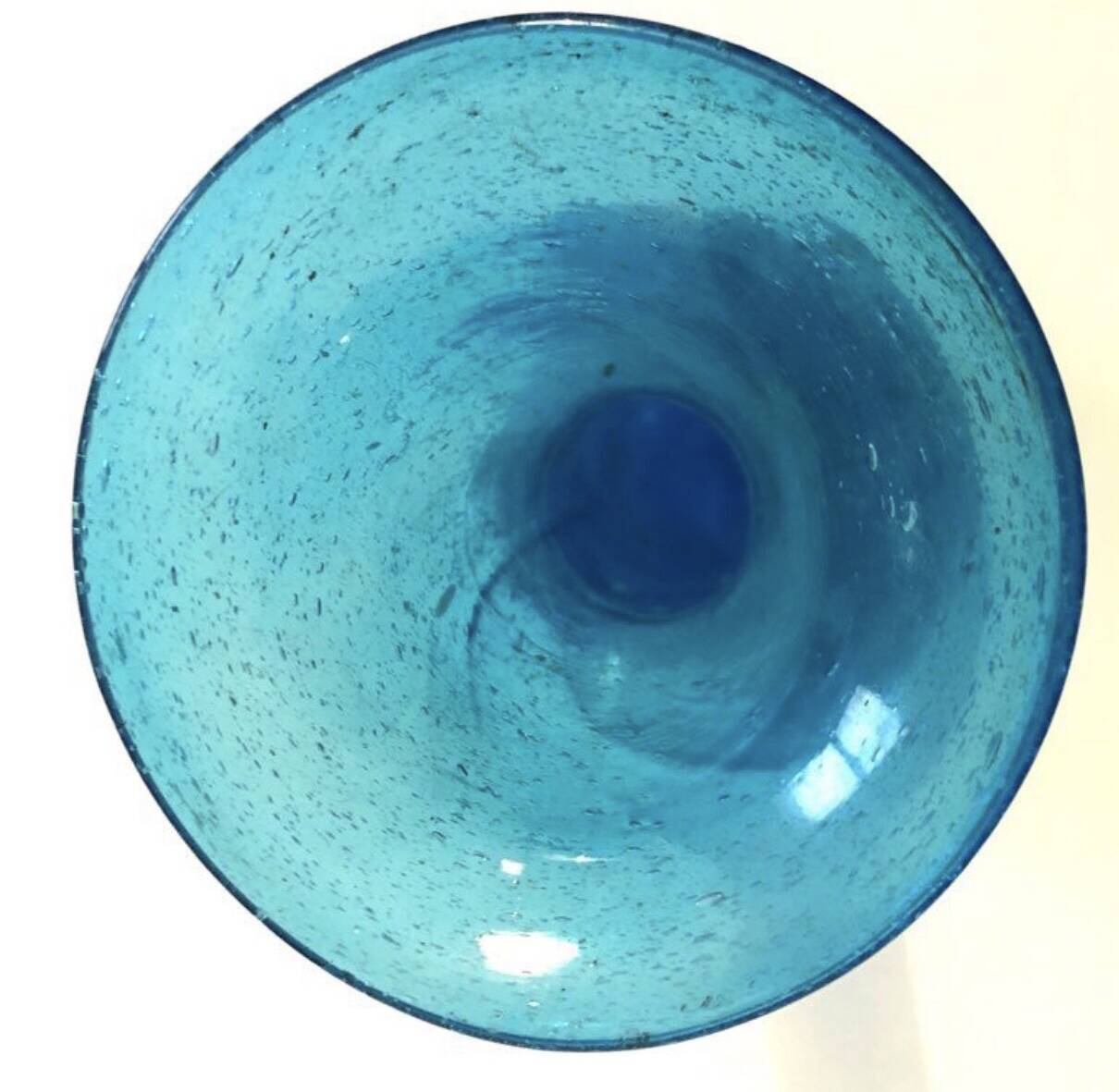 Blue blown glass vase