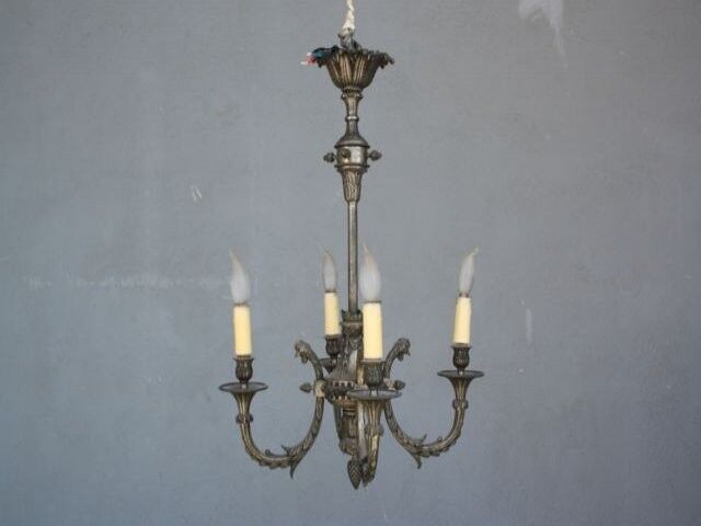 Gloss metal silver style Louis XVI