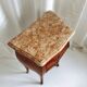Mid-century French Louis XV style bedside tables with marble tops and floral marquetry, 1940s, set of 2