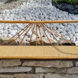Bamboo and rattan wall shelf