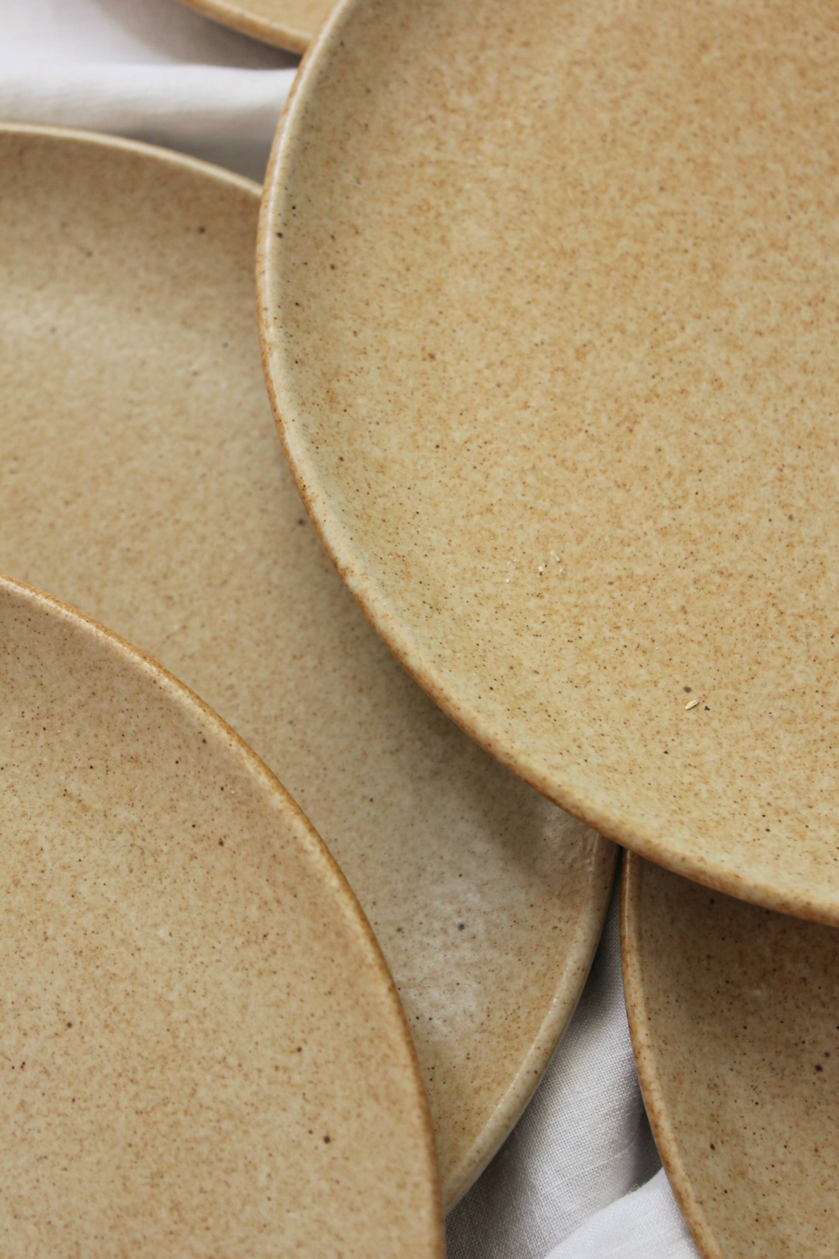 6 vintage stoneware dessert plates