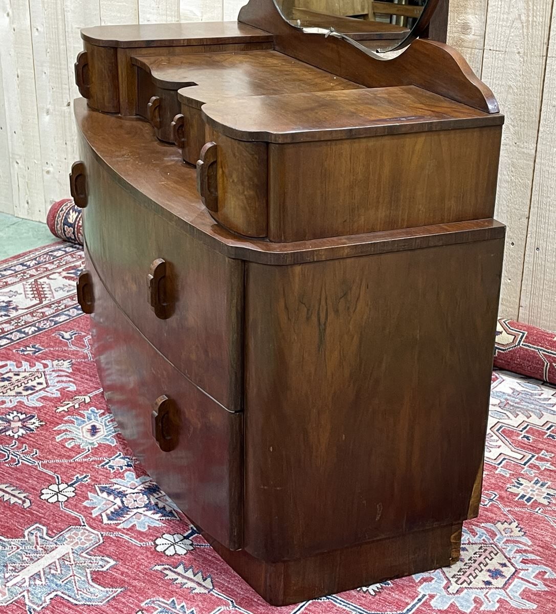 English hairdresser Art Deco walnut