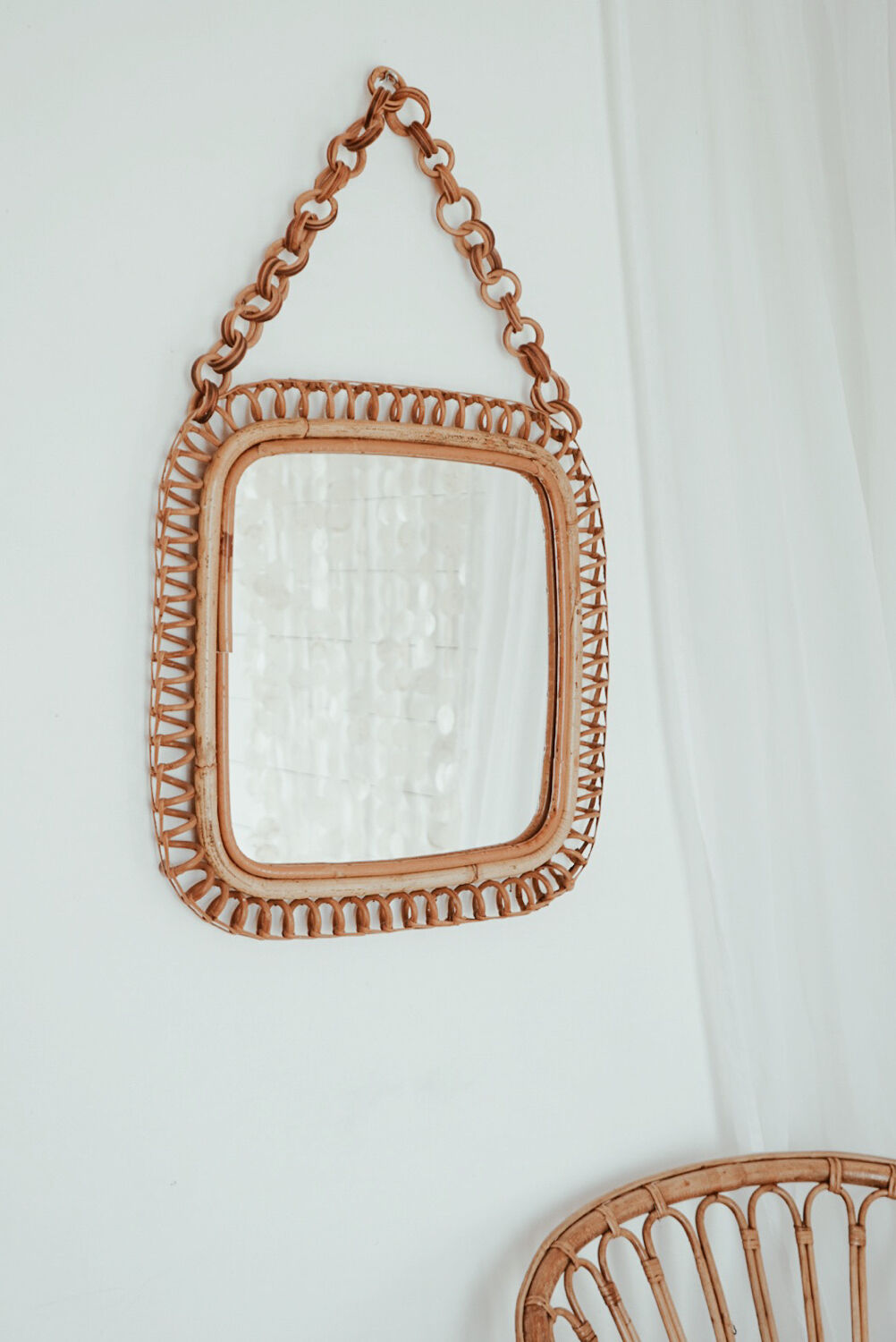 Rattan mirror vintage