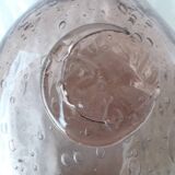 Biot bottle in bubbled glass