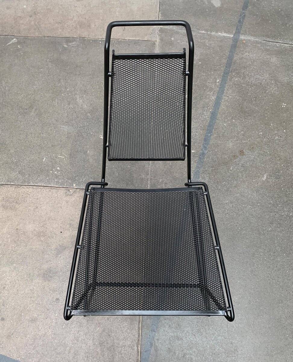 Set of vintage postmodern metal accent chairs by Rolf Rahmlow, 1980s.