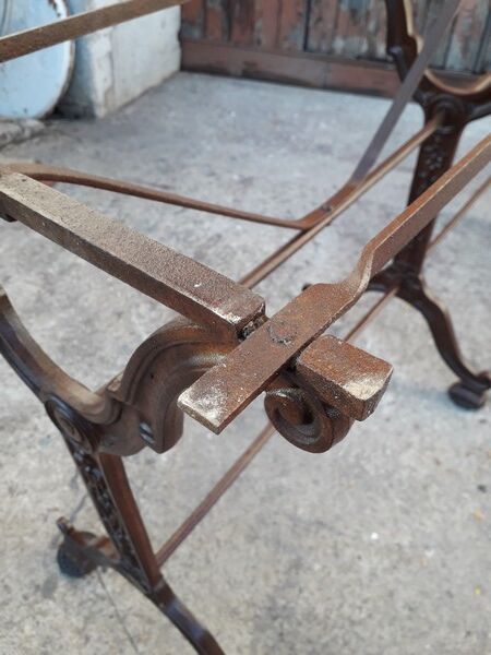 Table bistro double ep art deco 1930 cast marble