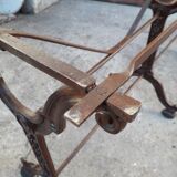 Table bistro double ep art deco 1930 cast marble