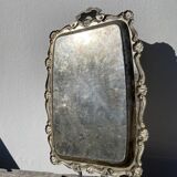 Silver metal rectangular butler tray
