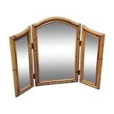 Bamboo triptych mirror