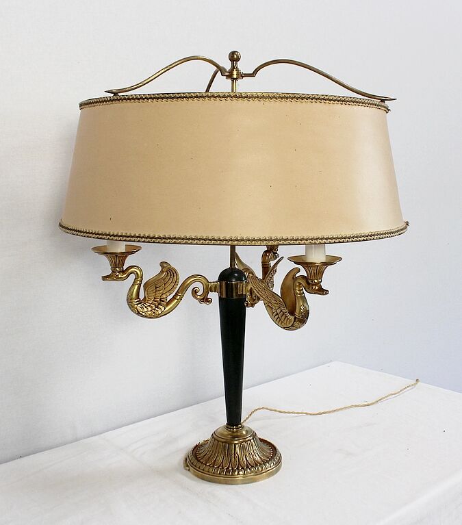 Golden brass lamp, empire style - early twentieth century