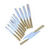 Coffret 12 couteaux anciens acier Fontenille Périgueux