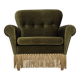 1970s, Danish lounge chair, low, furniture velour, ash wood legs.