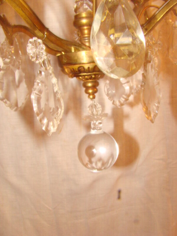 lustre à cristaux type à cage à 4 bras de lumière