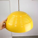 Lampe vintage restaurée en métal jaune, années 80