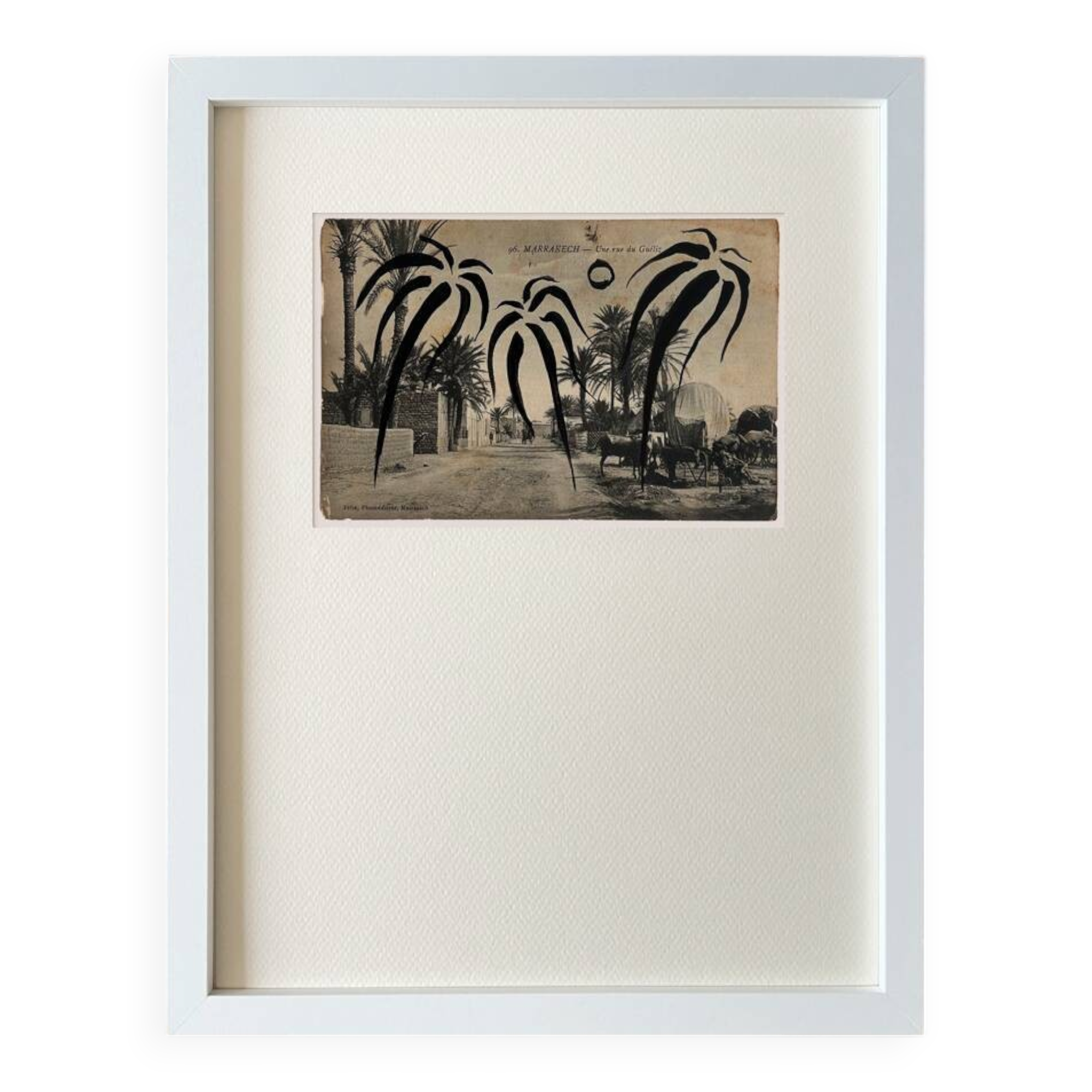 Gueliz - Collage on postcard