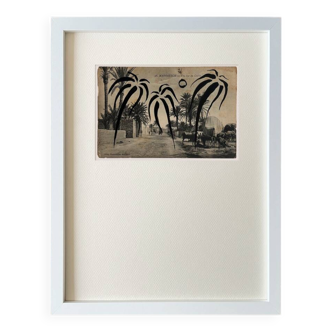 Gueliz - Collage sur carte postale