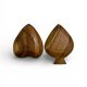 Lot de 2 coupelles vintage en bois sculpté - Formes Cœur et Pique