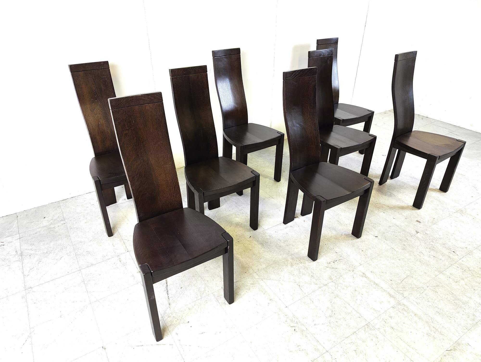 Set of 8 dining chairs by Rob & Dries van den Berghe, 1980s
