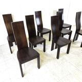 Set of 8 dining chairs by Rob & Dries van den Berghe, 1980s