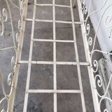 Bed, wrought iron bench